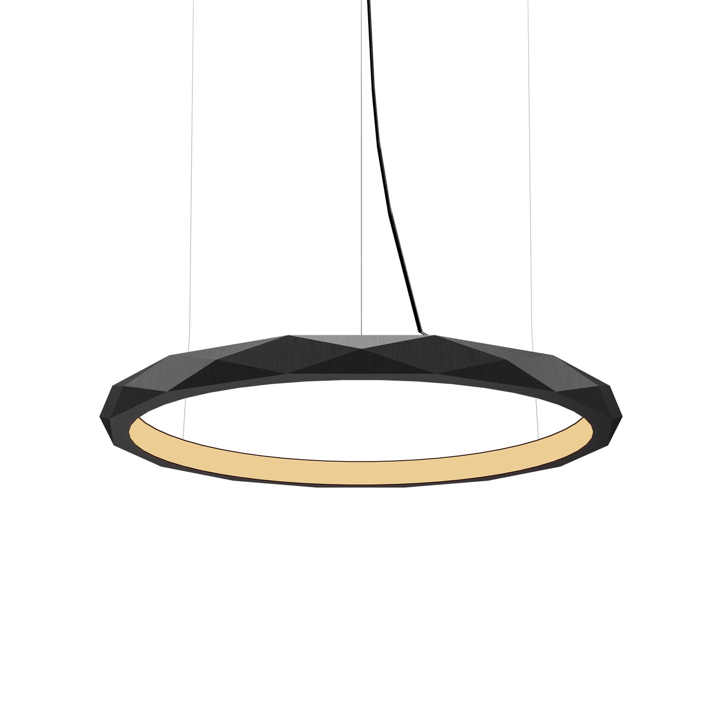 Facet LED Pendant Light in Organic Lead Grey (Medium).