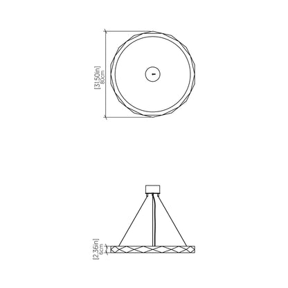 Facet LED Pendant Light - line drawing.