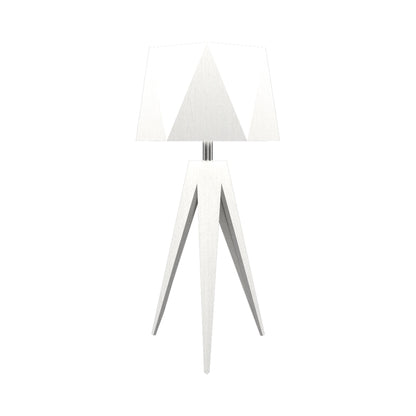 Facet Table Lamp in Organic White.