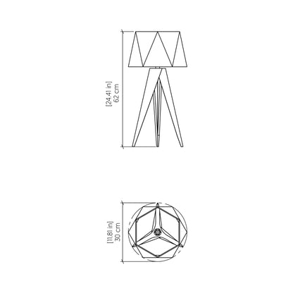 Facet Table Lamp - line drawing.
