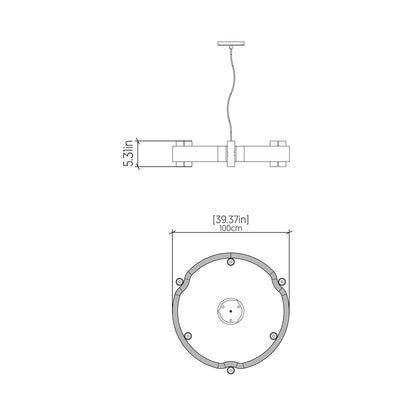 Flow 149 Pendant Light - line drawing.