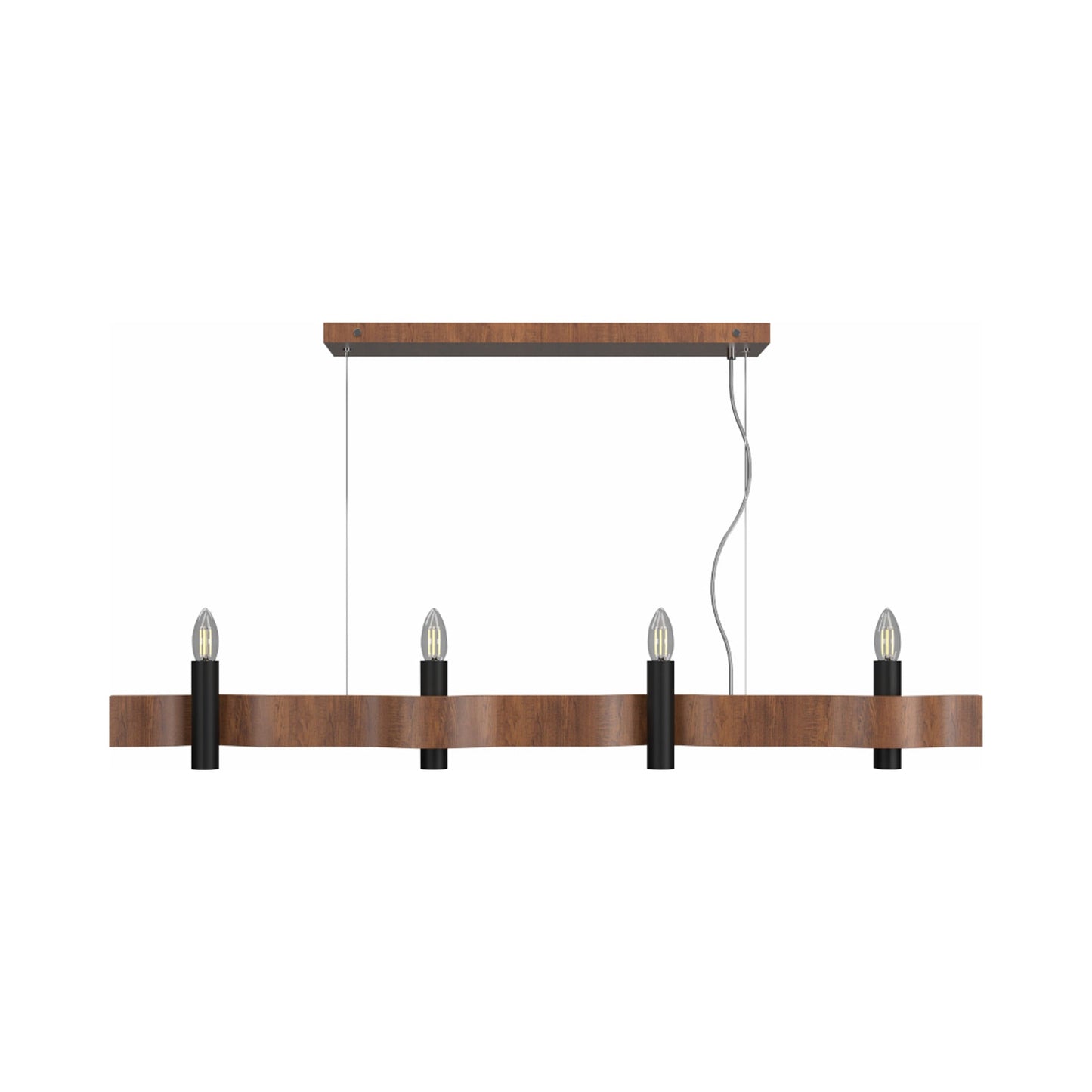Flow 15 Linear Pendant Light in Imbuia (4-Light).