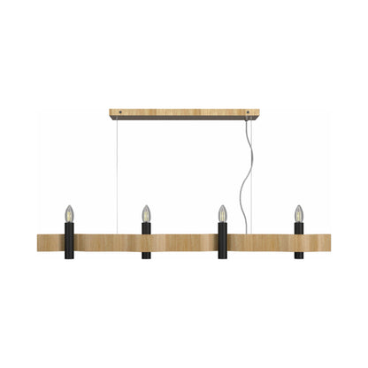 Flow 15 Linear Pendant Light in Louro Freijo (4-Light).