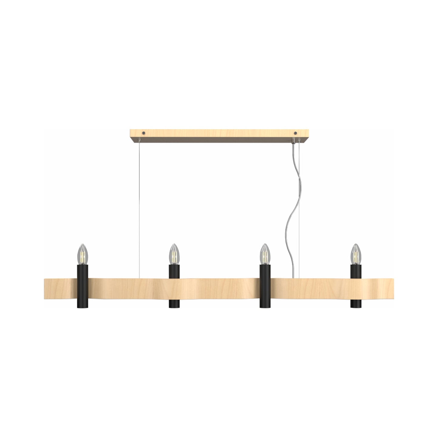 Flow 15 Linear Pendant Light in Maple (4-Light).