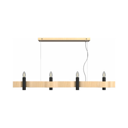 Flow 15 Linear Pendant Light in Maple (4-Light).
