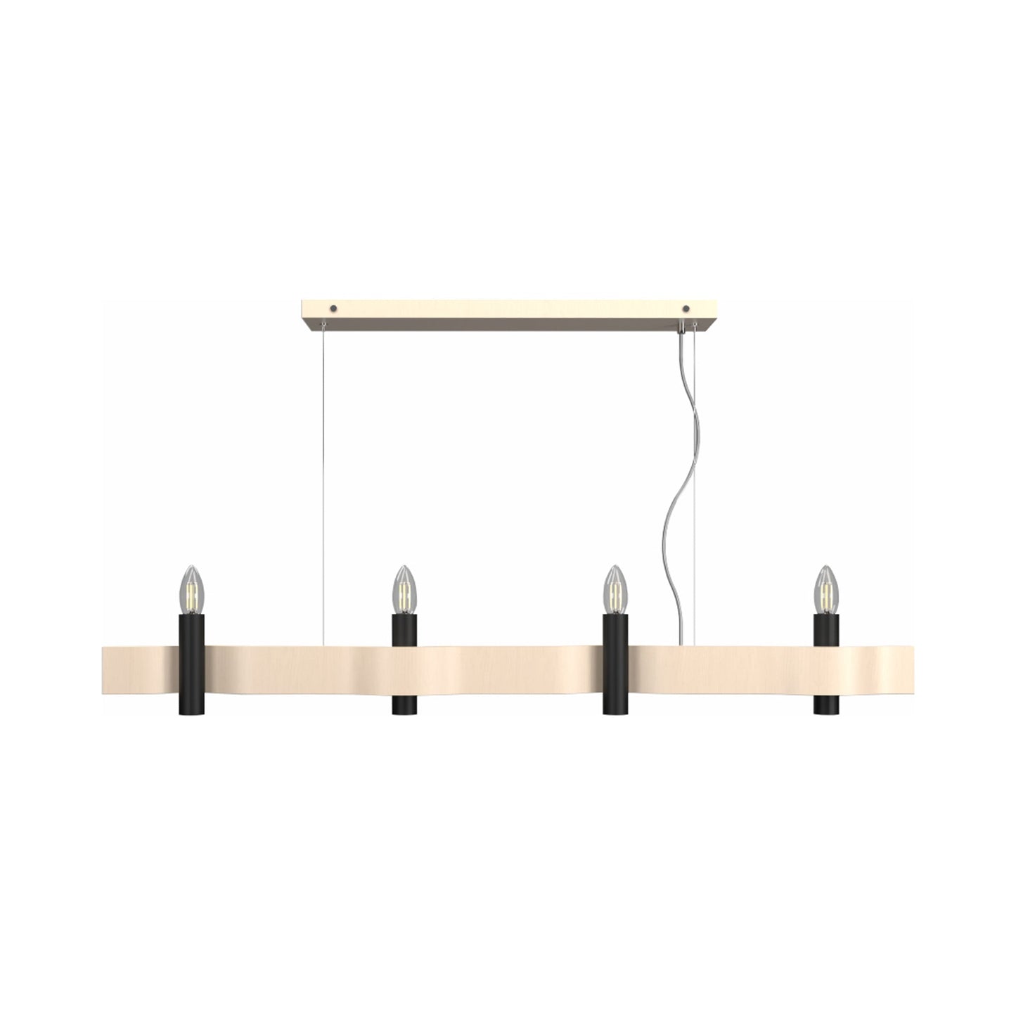 Flow 15 Linear Pendant Light in Organic Cappuccino (4-Light).