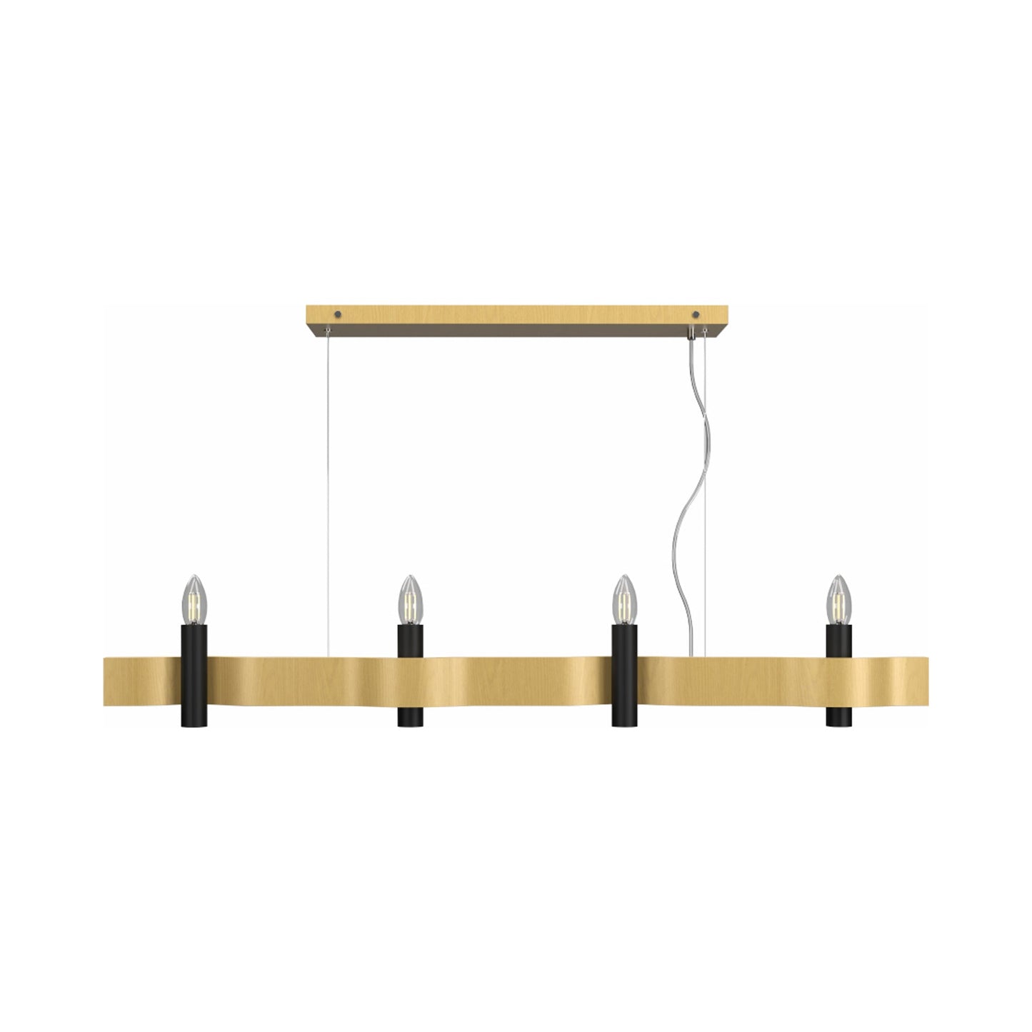 Flow 15 Linear Pendant Light in Organic Gold (4-Light).