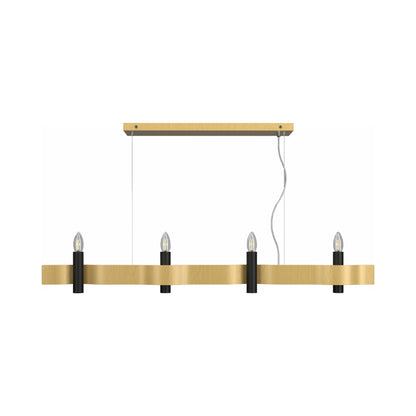 Flow 15 Linear Pendant Light in Organic Gold (4-Light).