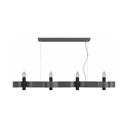 Flow 15 Linear Pendant Light in Organic Lead Grey (4-Light).