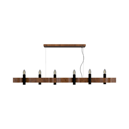 Flow 15 Linear Pendant Light in Imbuia (6-Light).