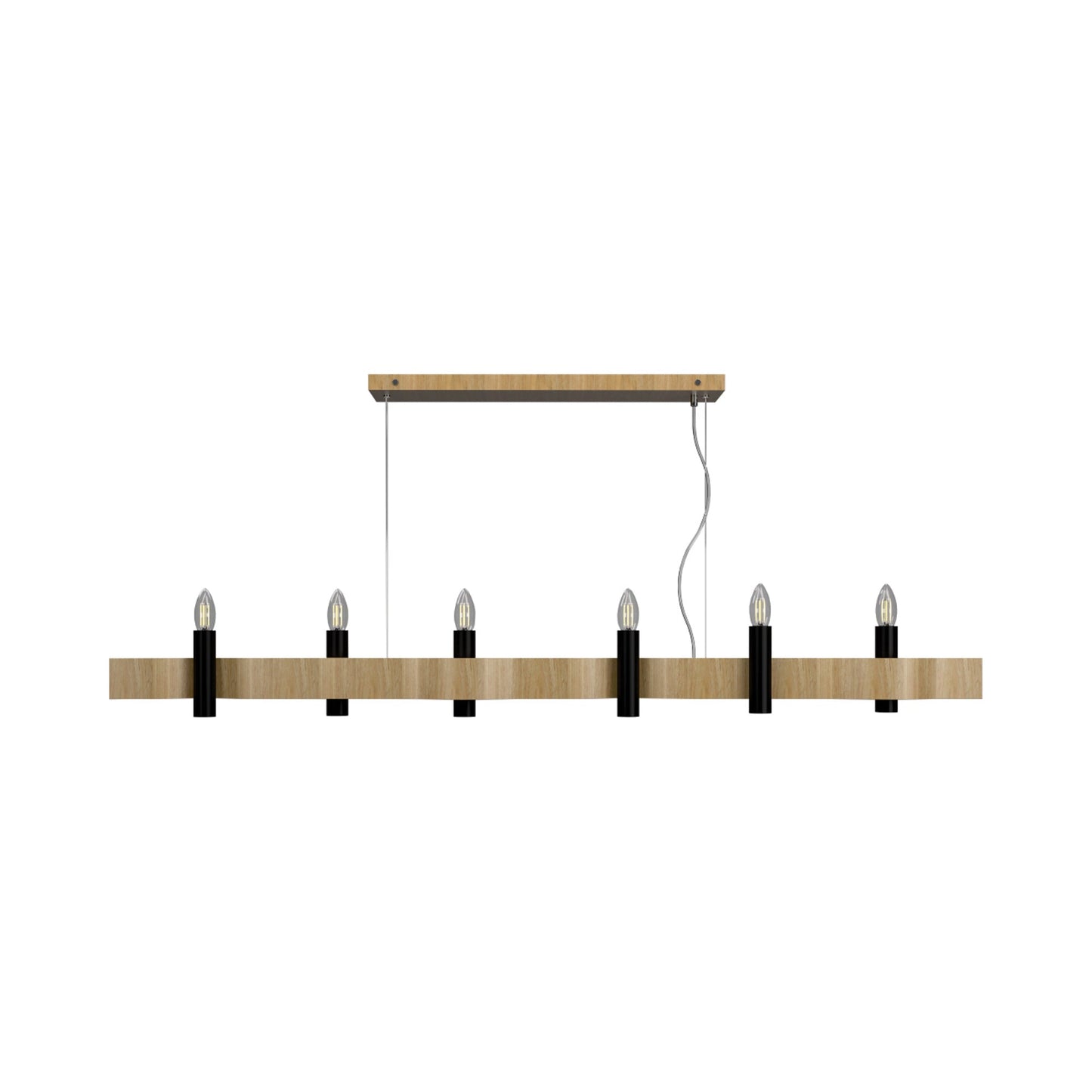 Flow 15 Linear Pendant Light in Louro Freijo (6-Light).