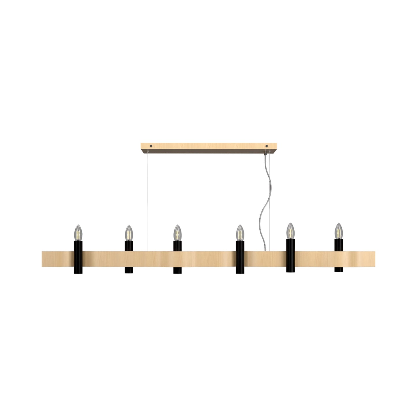 Flow 15 Linear Pendant Light in Maple (6-Light).