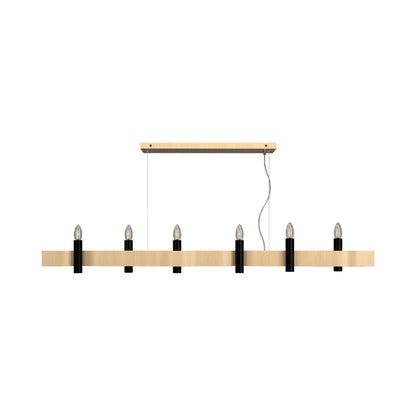 Flow 15 Linear Pendant Light in Maple (6-Light).