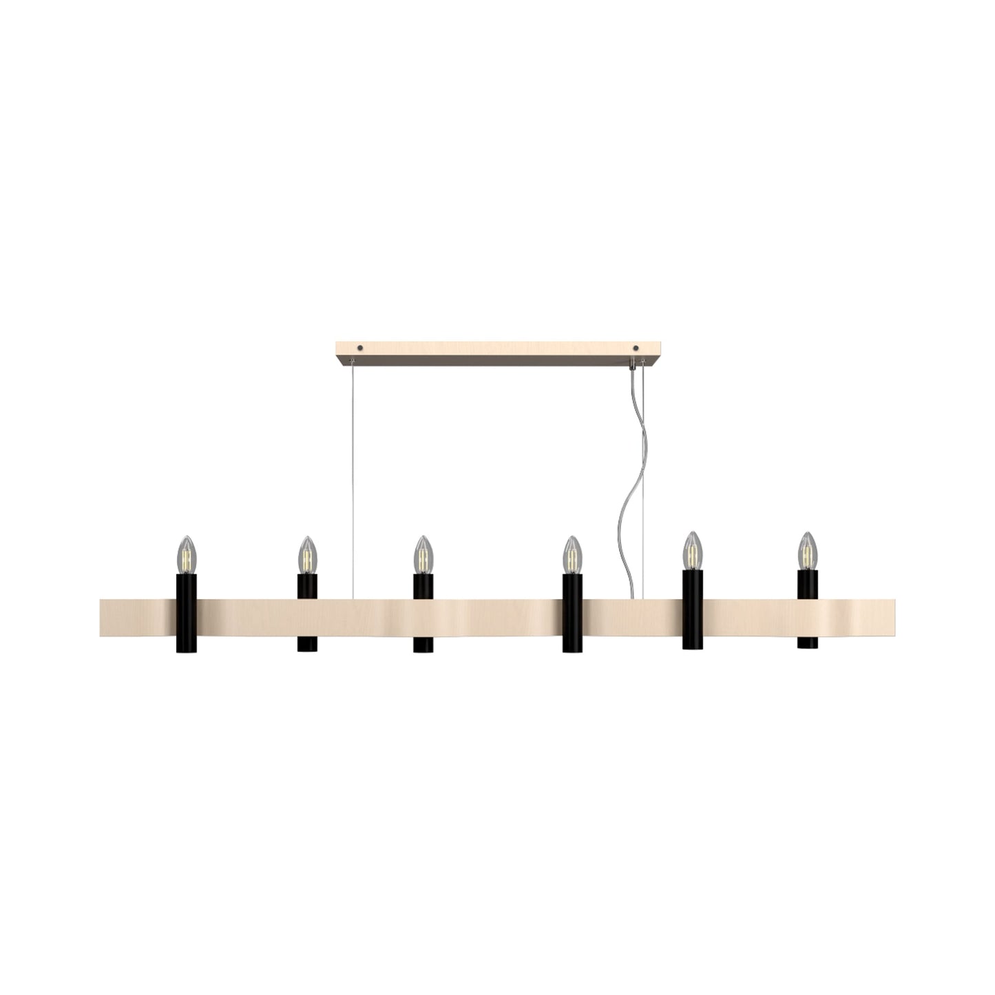 Flow 15 Linear Pendant Light in Organic Cappuccino (6-Light).