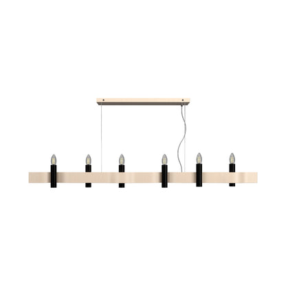 Flow 15 Linear Pendant Light in Organic Cappuccino (6-Light).