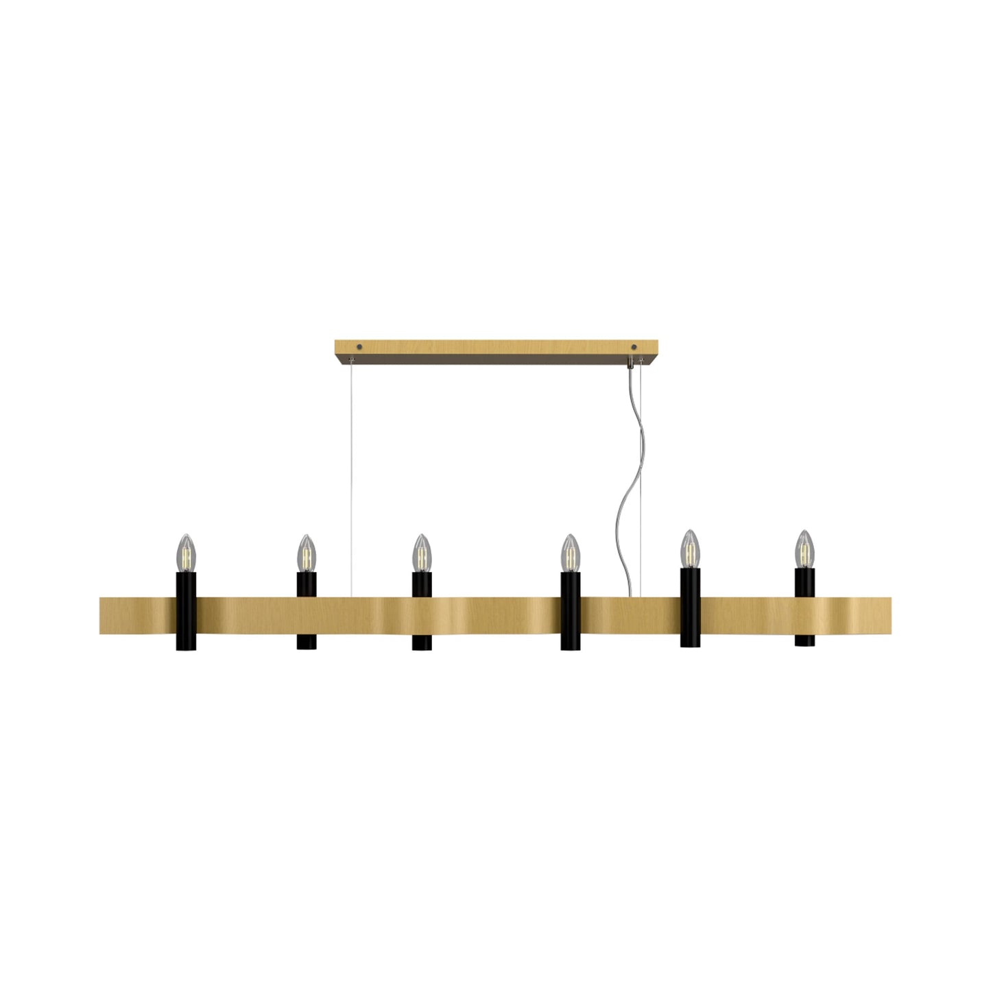 Flow 15 Linear Pendant Light in Organic Gold (6-Light).