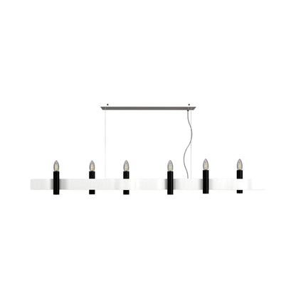 Flow 15 Linear Pendant Light in Organic White (6-Light).