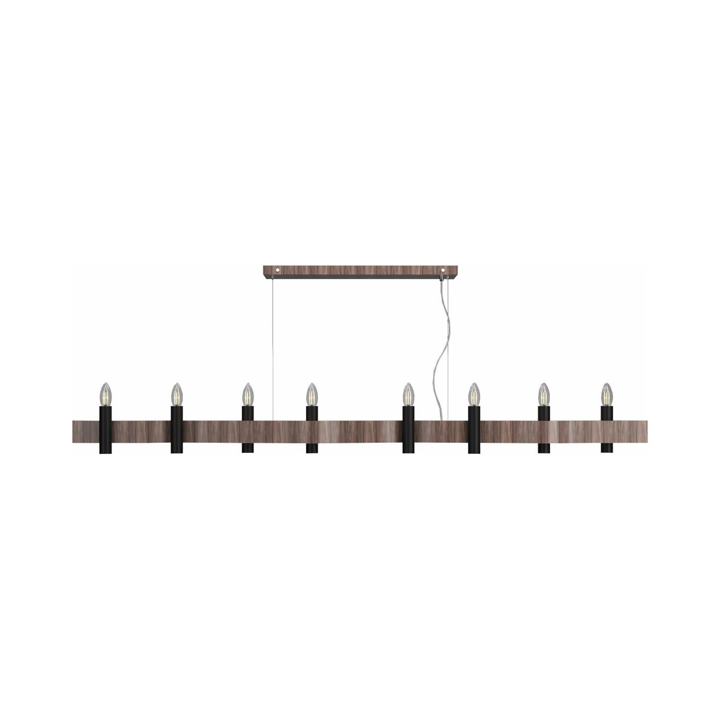 Flow 15 Linear Pendant Light in American Walnut (8-Light).