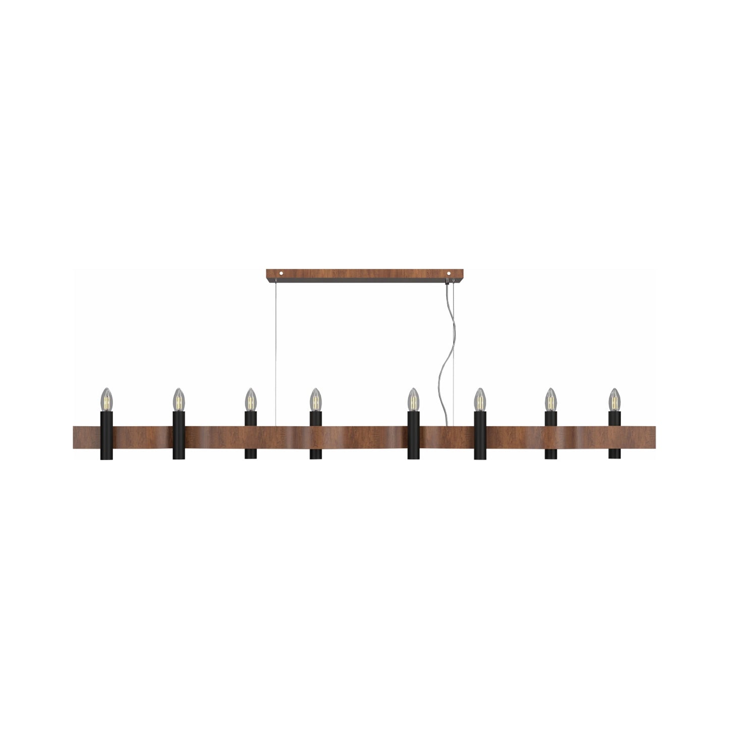 Flow 15 Linear Pendant Light in Imbuia (8-Light).