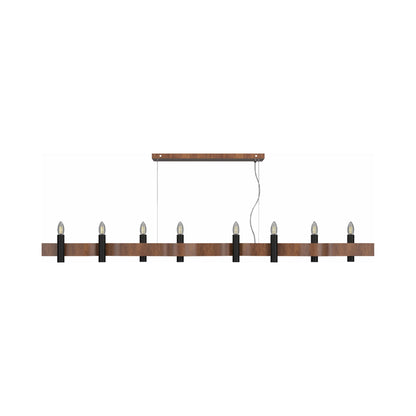 Flow 15 Linear Pendant Light in Imbuia (8-Light).