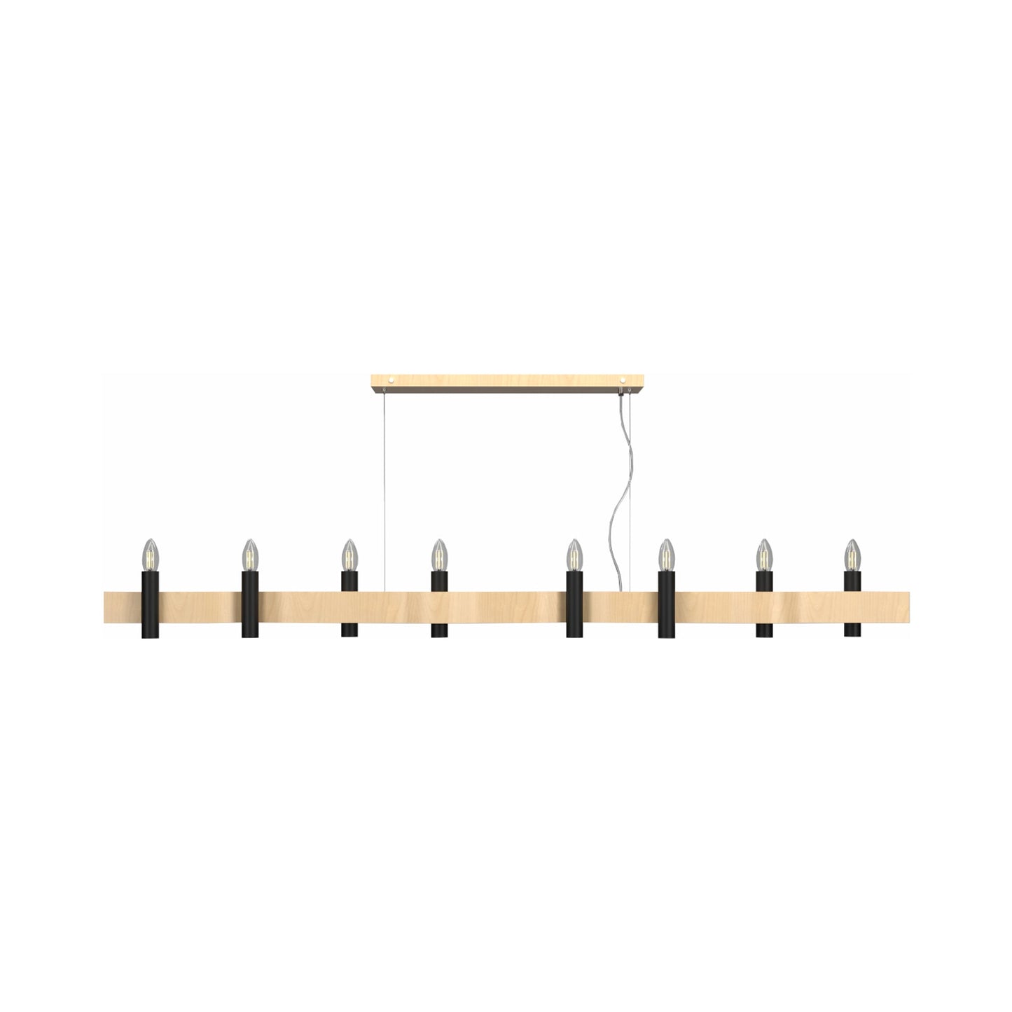 Flow 15 Linear Pendant Light in Maple (8-Light).