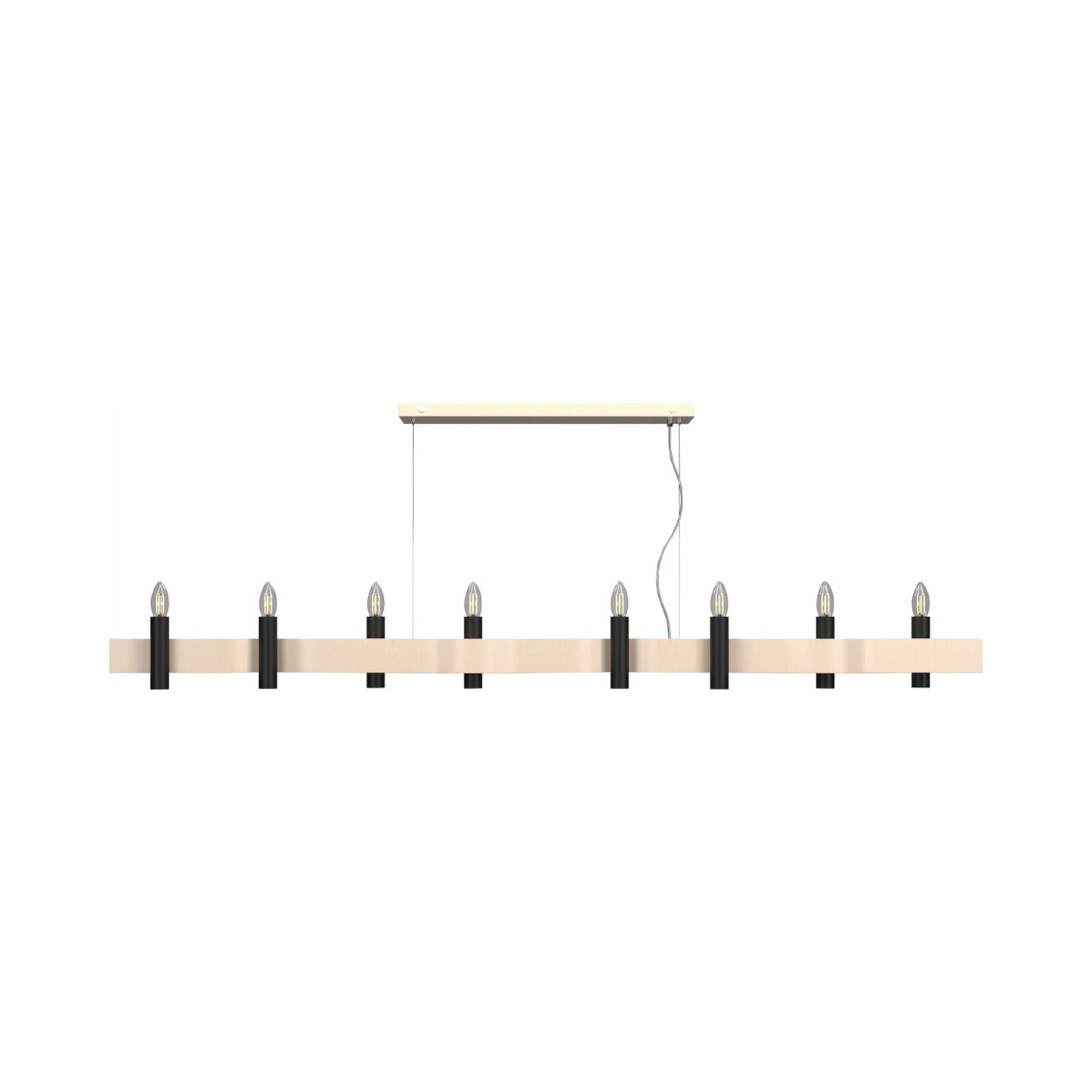 Flow 15 Linear Pendant Light in Organic Cappuccino (8-Light).
