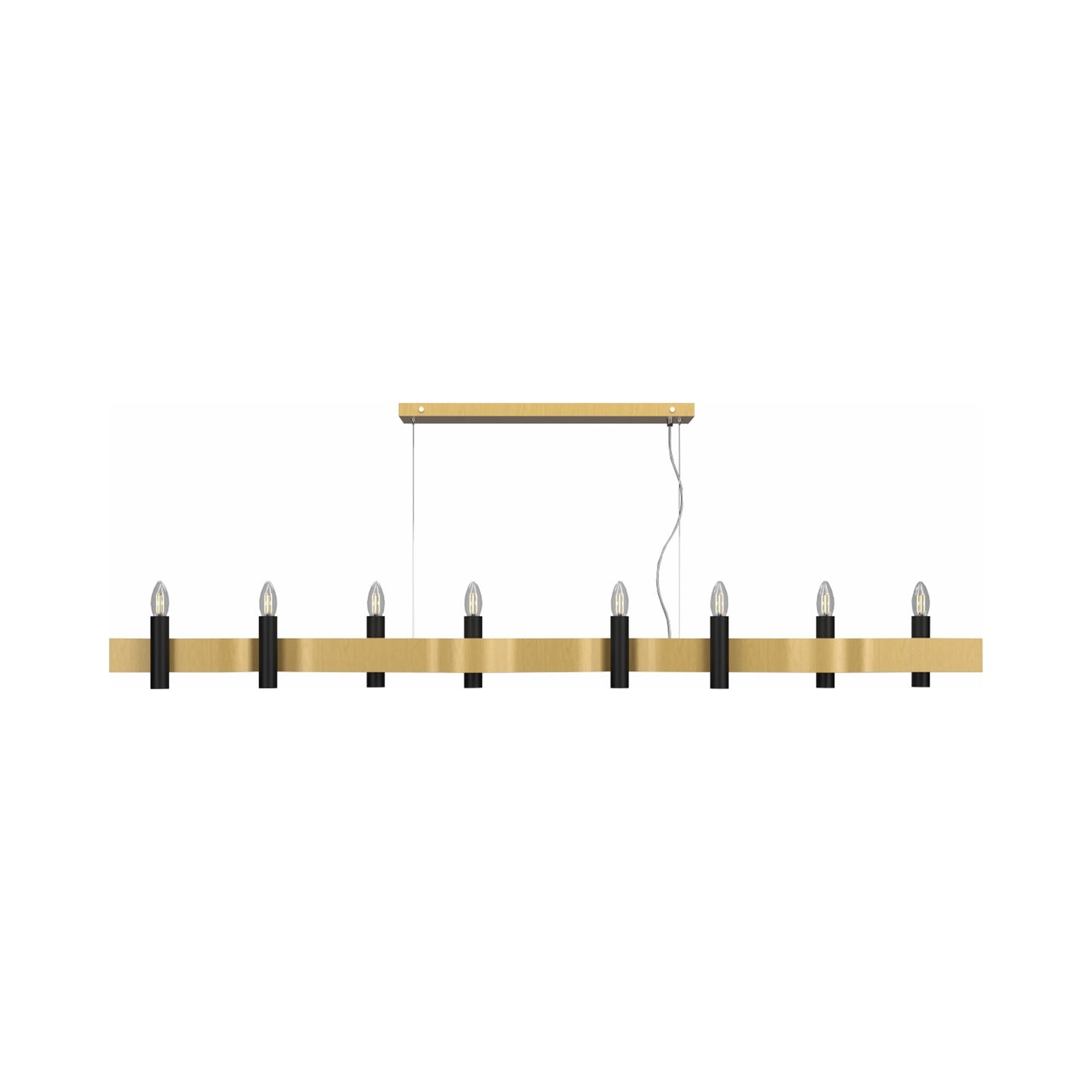 Flow 15 Linear Pendant Light in Organic Gold (8-Light).