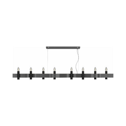 Flow 15 Linear Pendant Light in Organic Lead Grey (8-Light).