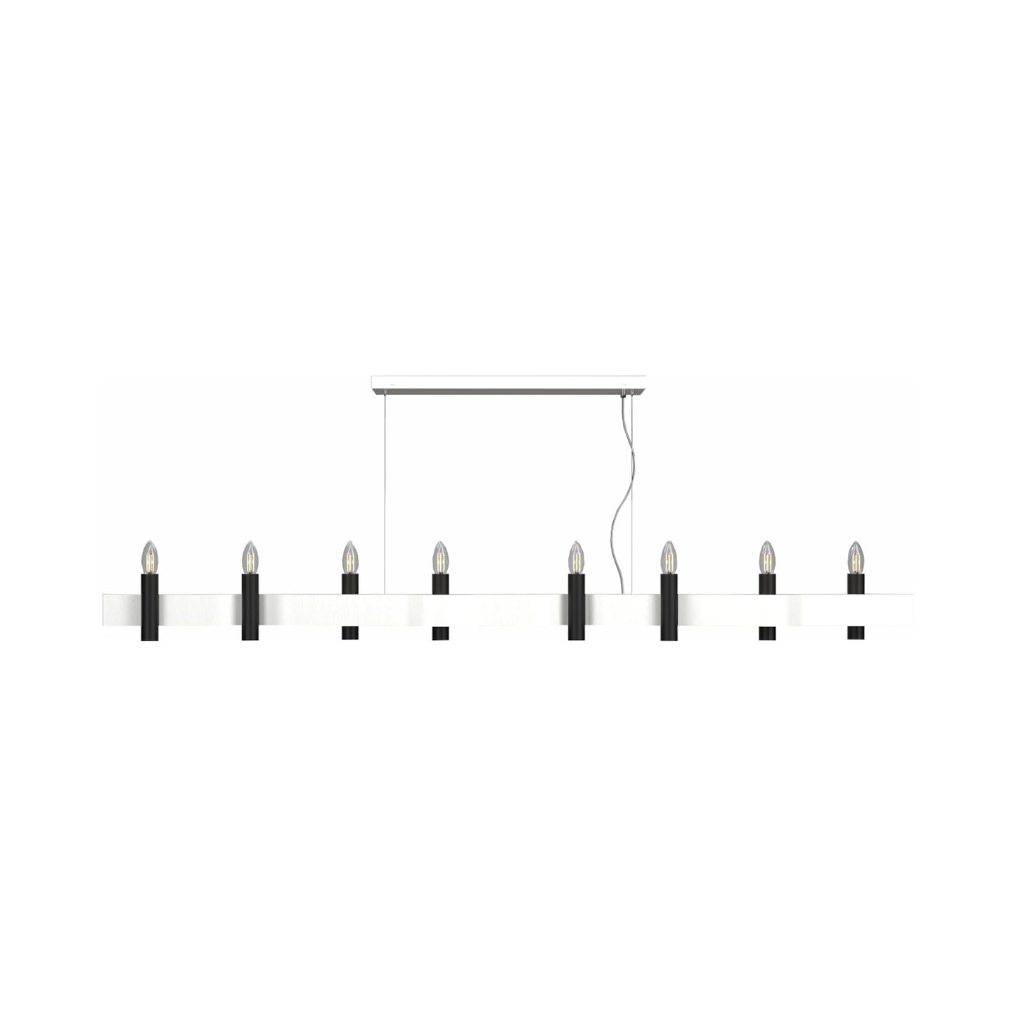 Flow 15 Linear Pendant Light in Organic White (8-Light).