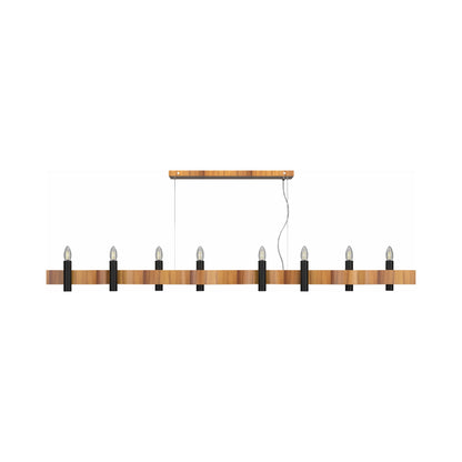Flow 15 Linear Pendant Light in Teak (8-Light).