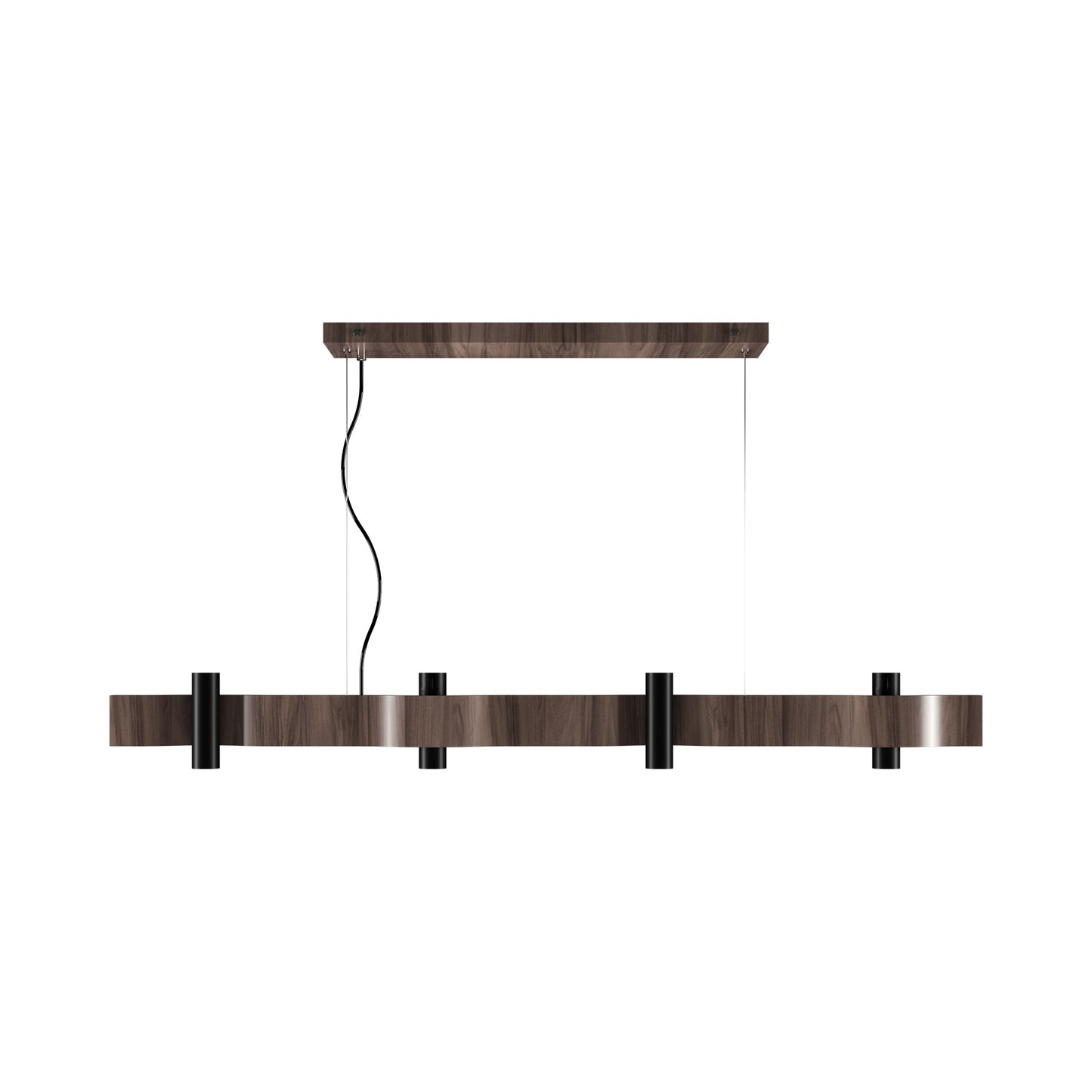 Flow Linear Pendant Light in American Walnut (8-Light).