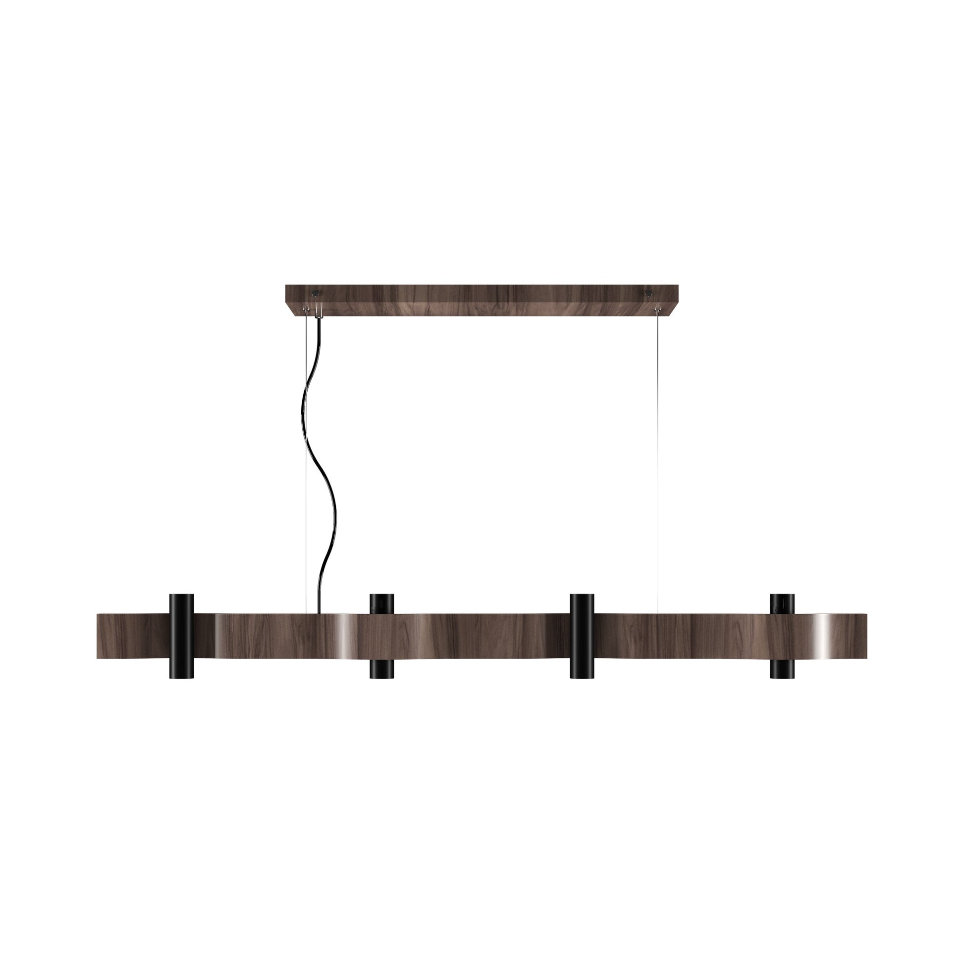 Flow Linear Pendant Light in American Walnut (8-Light).