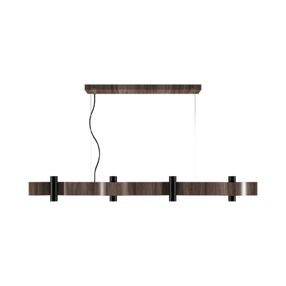 Flow Linear Pendant Light in American Walnut (8-Light).