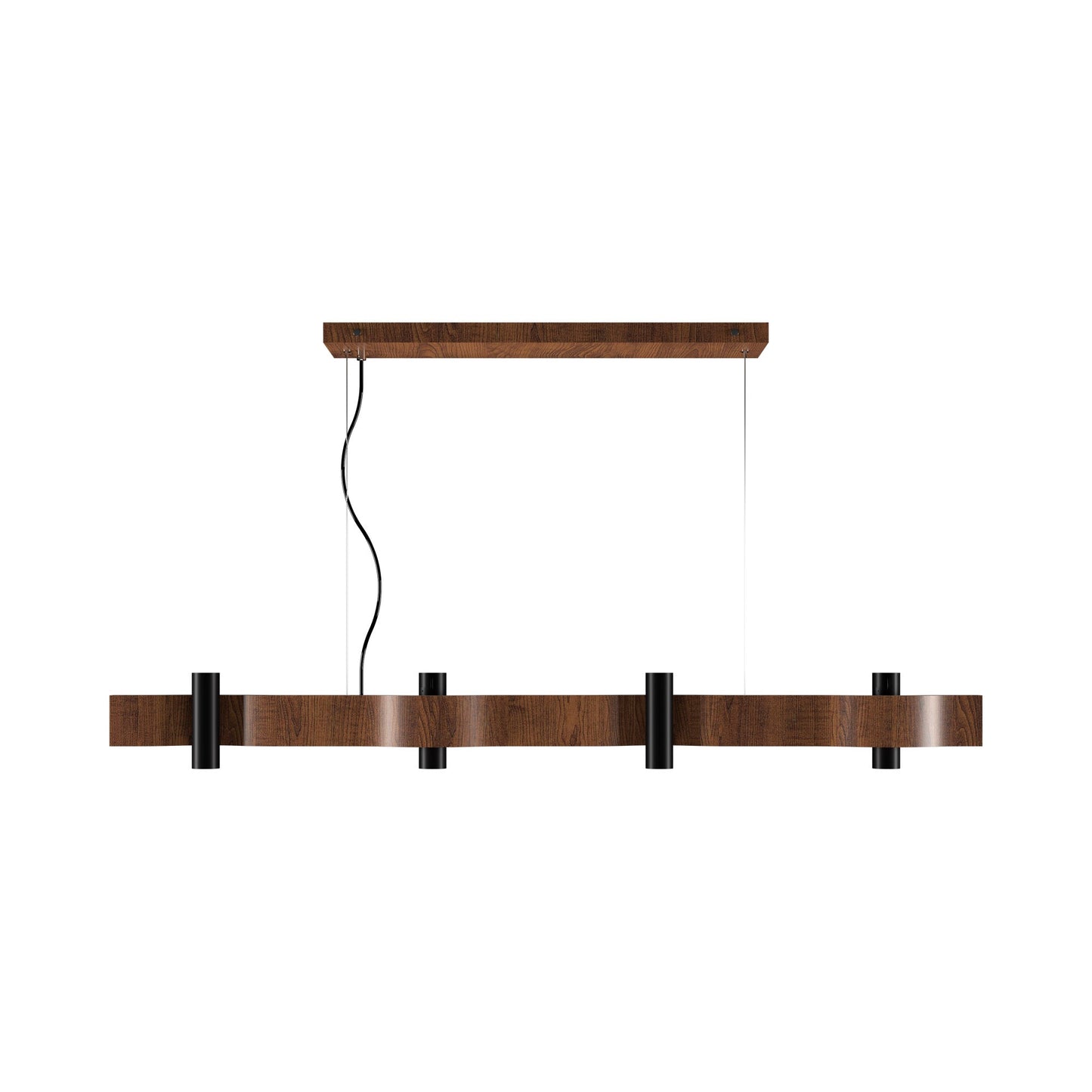 Flow Linear Pendant Light in Imbuia (8-Light).