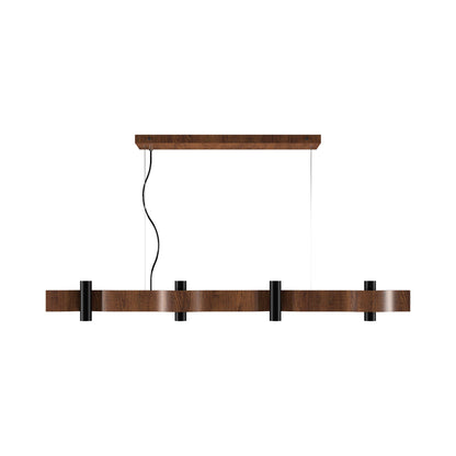 Flow Linear Pendant Light in Imbuia (8-Light).