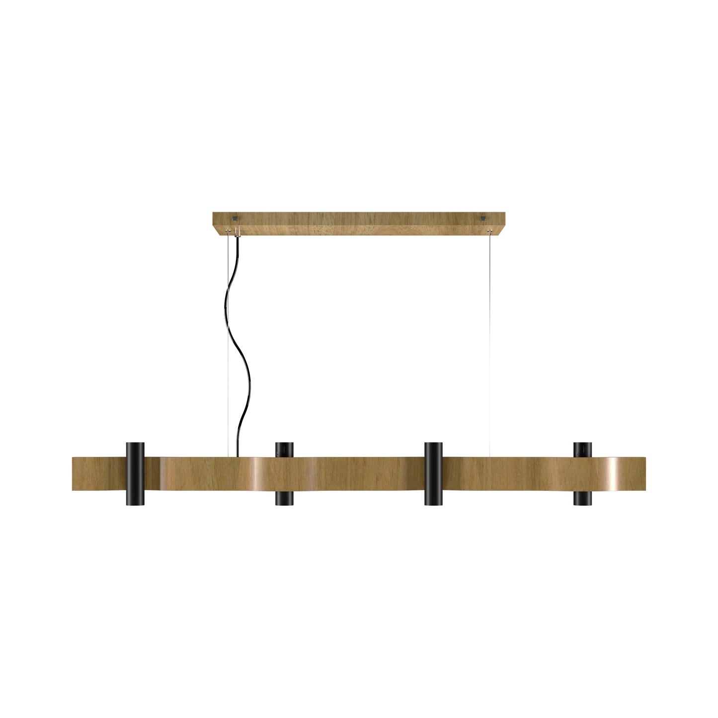 Flow Linear Pendant Light in Louro Freijo (8-Light).