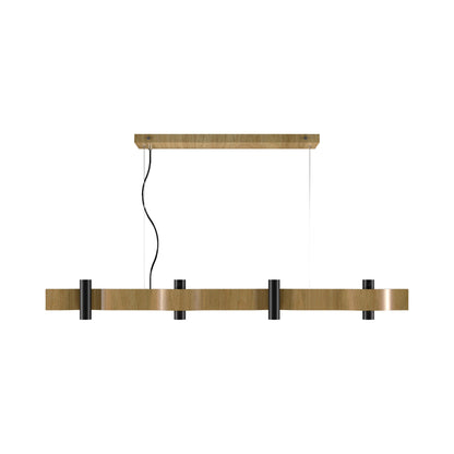 Flow Linear Pendant Light in Louro Freijo (8-Light).