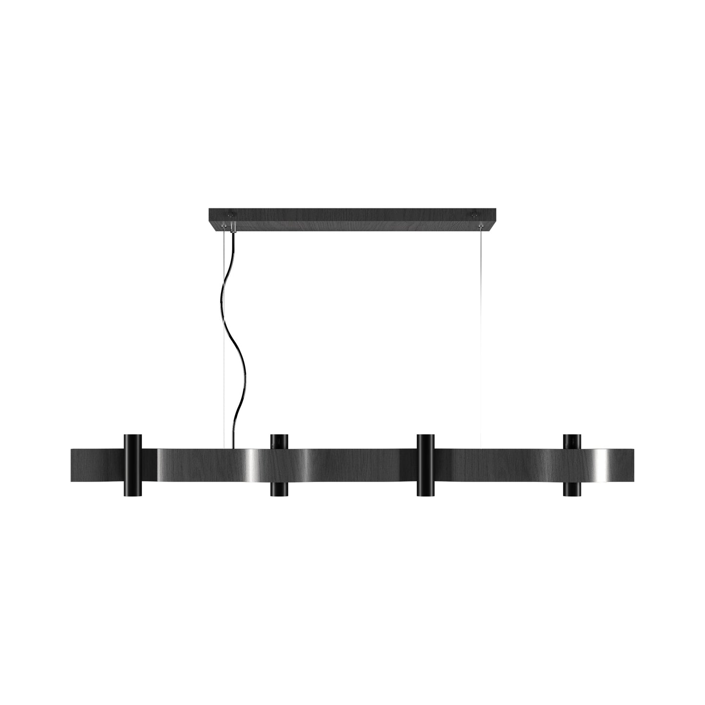 Flow Linear Pendant Light in Organic Lead Grey (8-Light).
