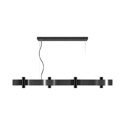Flow Linear Pendant Light in Organic Lead Grey (8-Light).