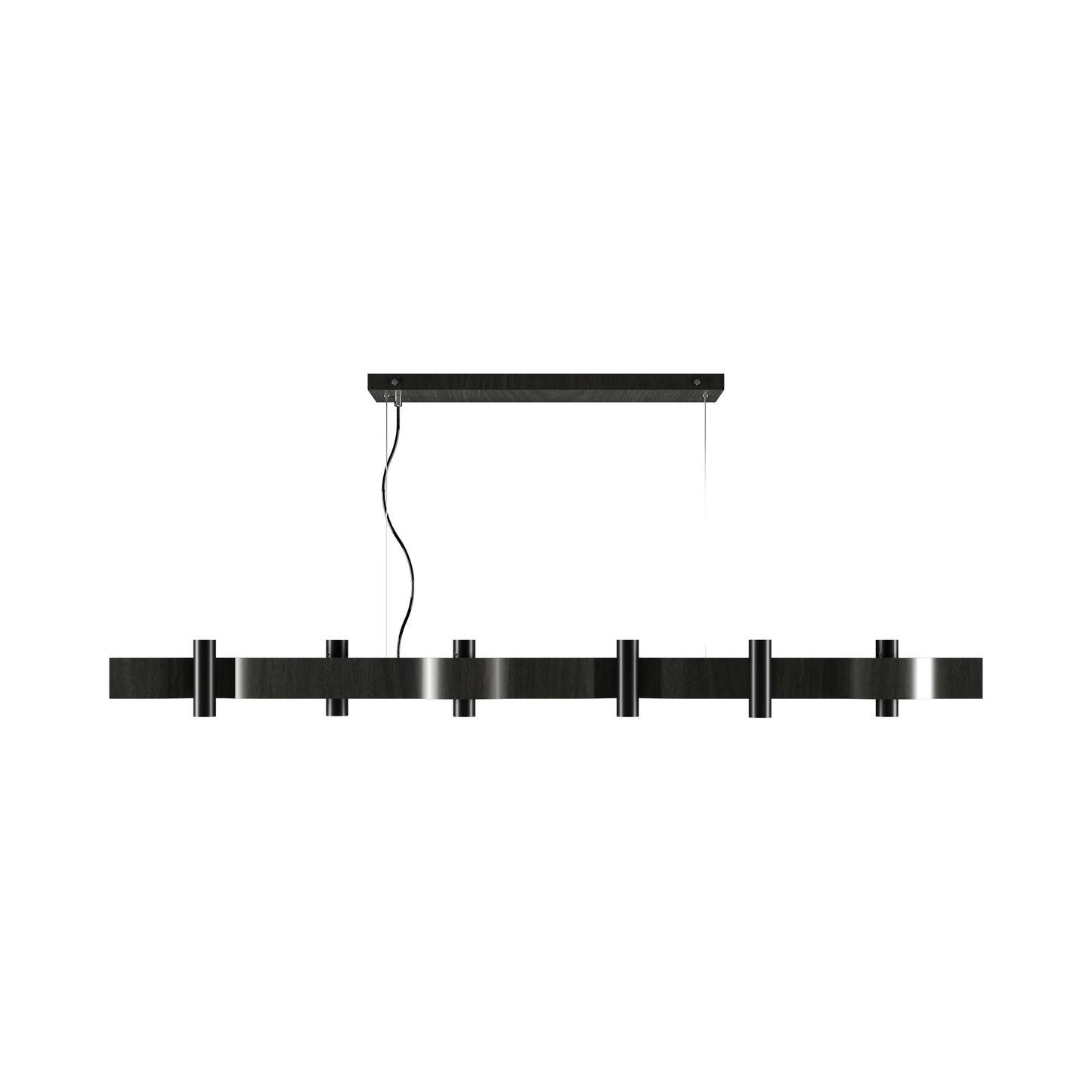 Flow Linear Pendant Light in Charcoal (12-Light).