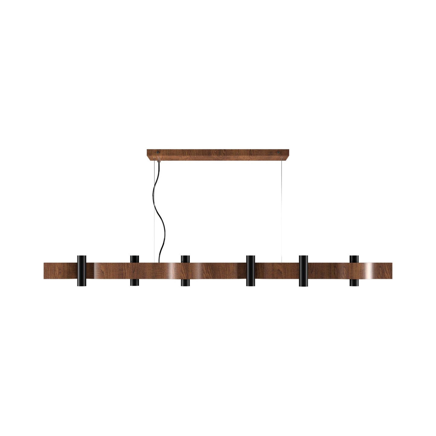 Flow Linear Pendant Light in Imbuia (12-Light).