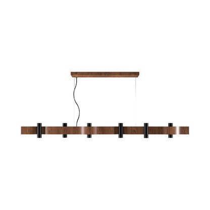 Flow Linear Pendant Light in Imbuia (12-Light).