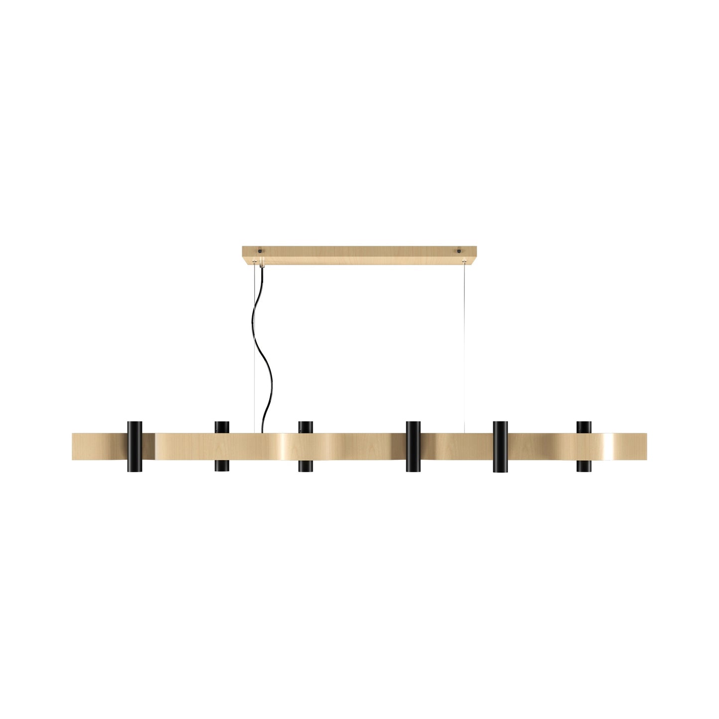 Flow Linear Pendant Light in Maple (12-Light).