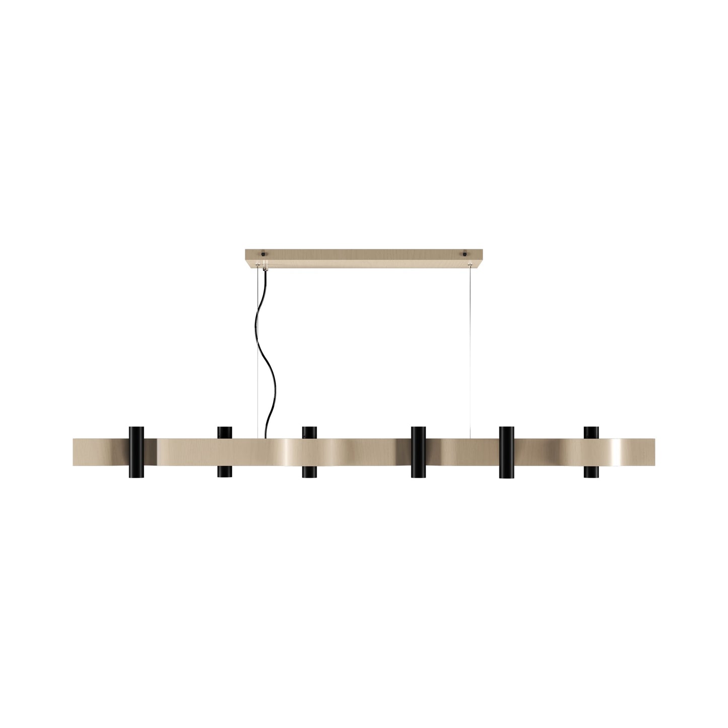 Flow Linear Pendant Light in Organic Cappuccino (12-Light).