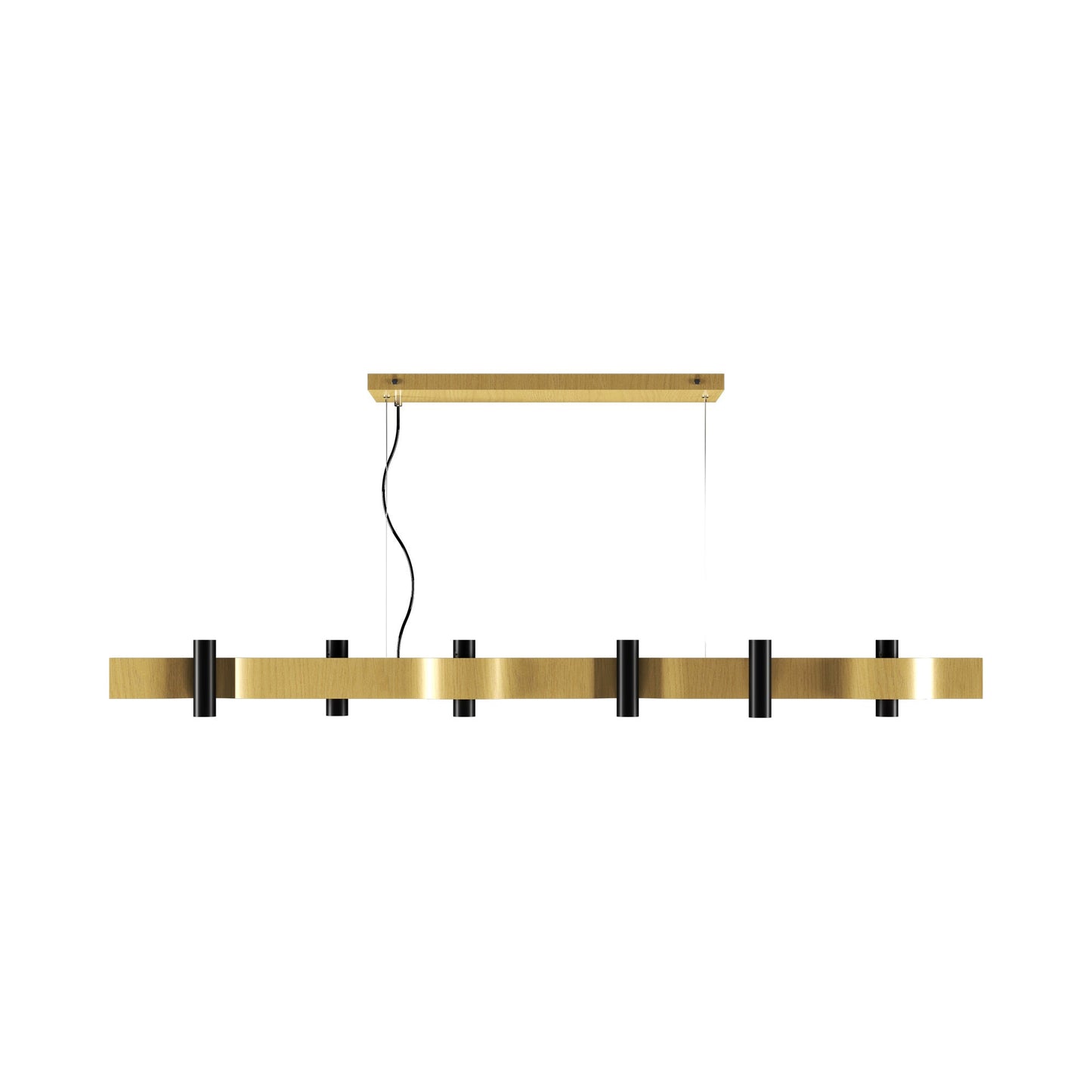 Flow Linear Pendant Light in Organic Gold (12-Light).
