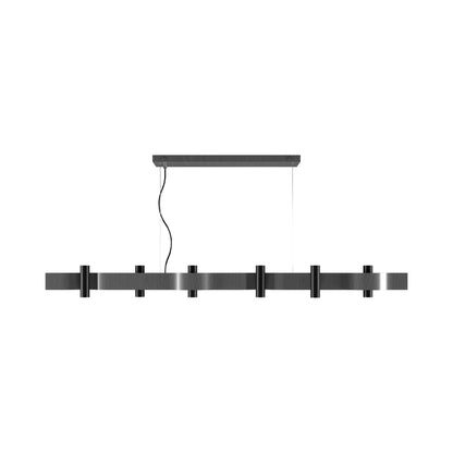Flow Linear Pendant Light in Organic Lead Grey (12-Light).