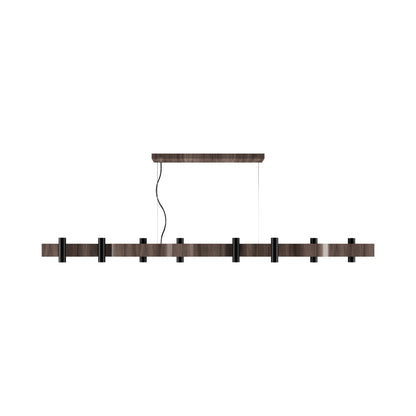 Flow Linear Pendant Light in American Walnut (16-Light).