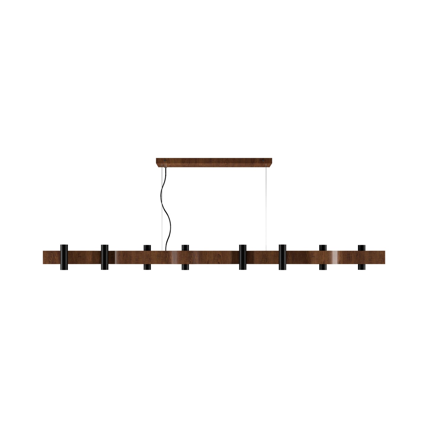 Flow Linear Pendant Light in Imbuia (16-Light).