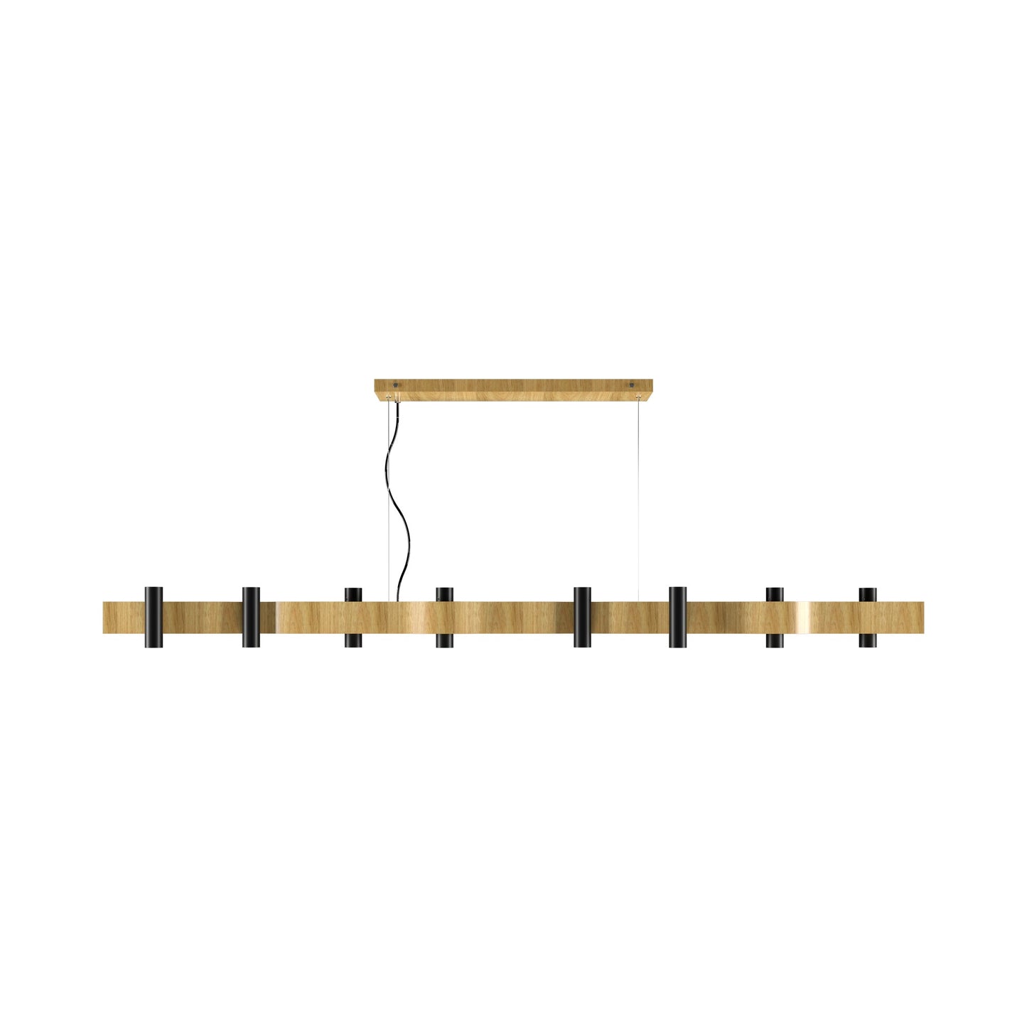 Flow Linear Pendant Light in Louro Freijo (16-Light).