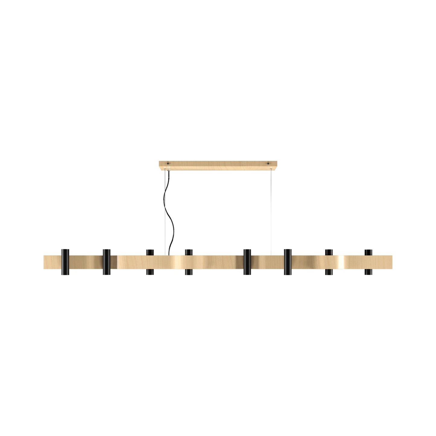 Flow Linear Pendant Light in Maple (16-Light).